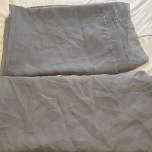 JHF Elegant White and Gray Curtain with Grommets 4.7Ft Across X 6.10Ft